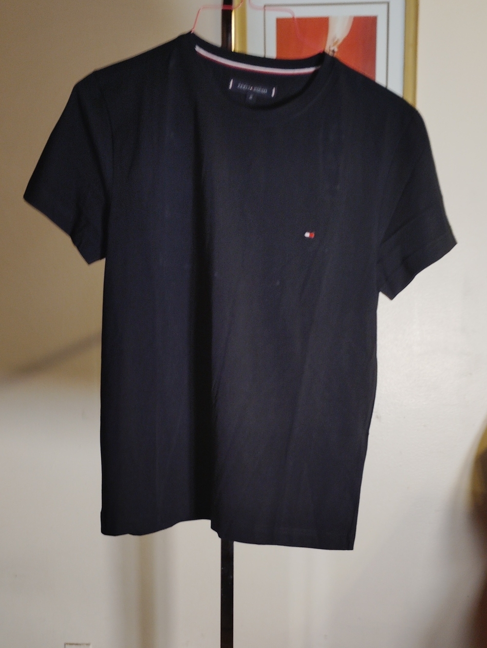 Tommy Hilfiger Black Crew Neck Tee with Small Logo